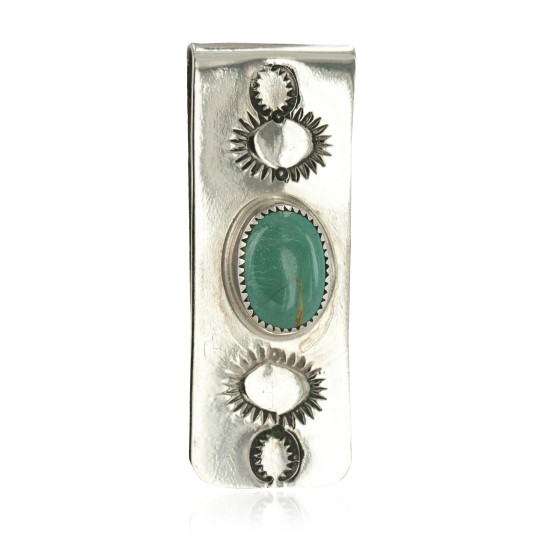 Handmade Certified Authentic Navajo .925 Sterling Silver Natural Turquoise Native American Nickel Money Clip 10533-11 Handmade Certified Authentic Navajo .925 Sterling Silver Natural Turquoise Native American Nickel Money Clip 10533-11