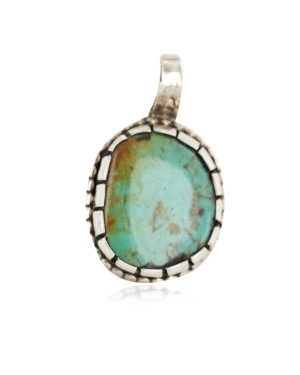 Handmade Certified Authentic Navajo .925 Sterling Silver Natural Turquoise Native American Pendant 13168