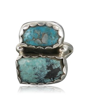 Handmade Certified Authentic Navajo .925 Sterling Silver Natural Turquoise Native American Ring  370914017978