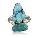 Handmade Navajo .925 Sterling Silver Natural Turquoise Native American Ring 370953577266