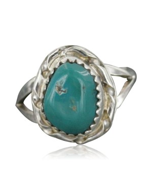 Handmade Certified Authentic Navajo .925 Sterling Silver Natural Turquoise Native American Ring  370958440836