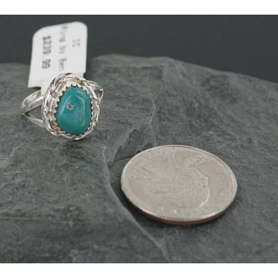 Handmade Certified Authentic Navajo .925 Sterling Silver Natural Turquoise Native American Ring  370958440836