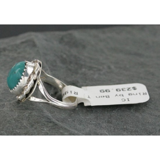 Handmade Certified Authentic Navajo .925 Sterling Silver Natural Turquoise Native American Ring  370958440836