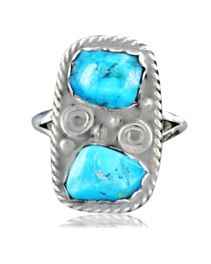 Handmade Certified Authentic Navajo .925 Sterling Silver Natural Turquoise Native American Ring  370967432764
