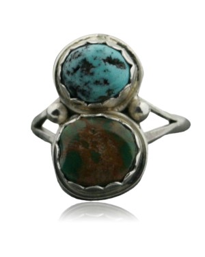 Handmade Certified Authentic Navajo .925 Sterling Silver Natural Turquoise Native American Ring  370974617621