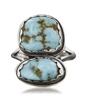 Handmade Certified Authentic Navajo .925 Sterling Silver Natural Turquoise Native American Ring  370979889910