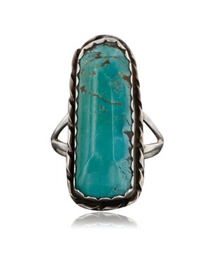 Handmade Certified Authentic Navajo .925 Sterling Silver Natural Turquoise Native American Ring  370980712254