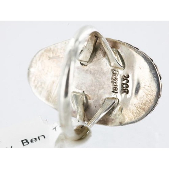 Handmade Certified Authentic Navajo .925 Sterling Silver Natural Turquoise Native American Ring 370986509211 Handmade Certified Authentic Navajo .925 Sterling Silver Natural Turquoise Native American Ring 370986509211