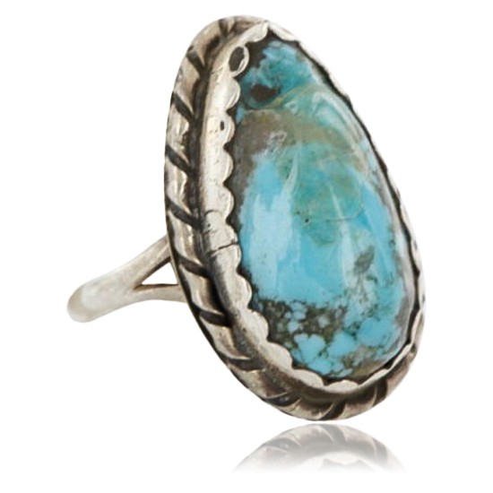 Handmade Certified Authentic Navajo .925 Sterling Silver Natural Turquoise Native American Ring 370986509211 Handmade Certified Authentic Navajo .925 Sterling Silver Natural Turquoise Native American Ring 370986509211
