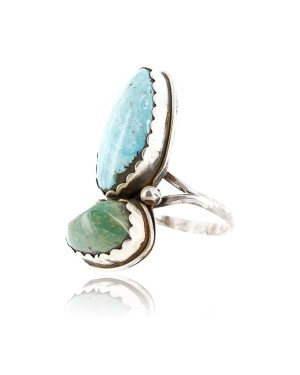 Handmade Certified Authentic Navajo .925 Sterling Silver Natural Turquoise Native American Ring  371005072017