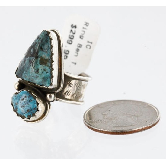 Handmade Certified Authentic Navajo .925 Sterling Silver Natural Turquoise Native American Ring  371007304403