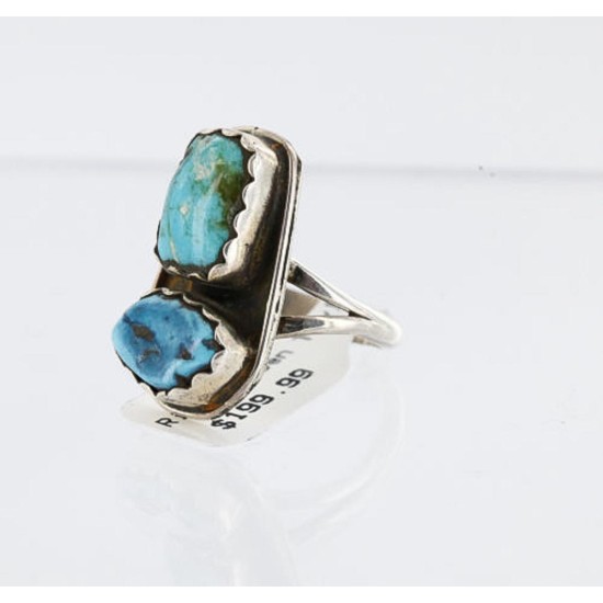 Handmade Certified Authentic Navajo .925 Sterling Silver Natural Turquoise Native American Ring  371008802222