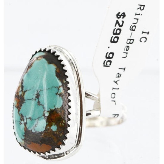 Handmade Certified Authentic Navajo .925 Sterling Silver Natural Turquoise Native American Ring  371011525586