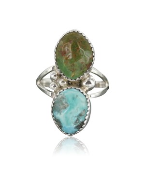Handmade Certified Authentic Navajo .925 Sterling Silver Natural Turquoise Native American Ring  390674941476