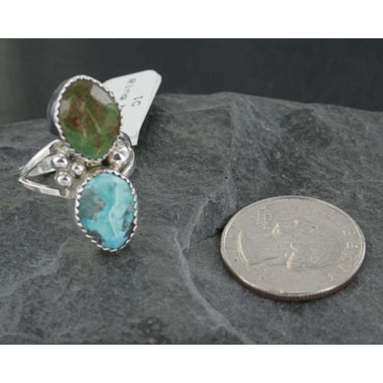 Handmade Certified Authentic Navajo .925 Sterling Silver Natural Turquoise Native American Ring  390674941476