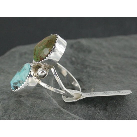 Handmade Certified Authentic Navajo .925 Sterling Silver Natural Turquoise Native American Ring  390674941476