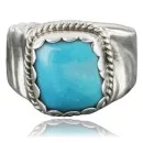 Handmade Navajo .925 Sterling Silver Natural Turquoise Native American Ring 390678202219