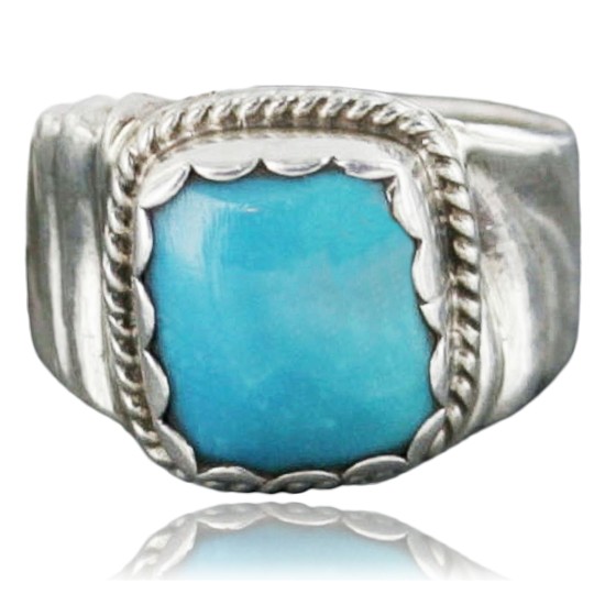 Handmade Certified Authentic Navajo .925 Sterling Silver Natural Turquoise Native American Ring  390678202219
