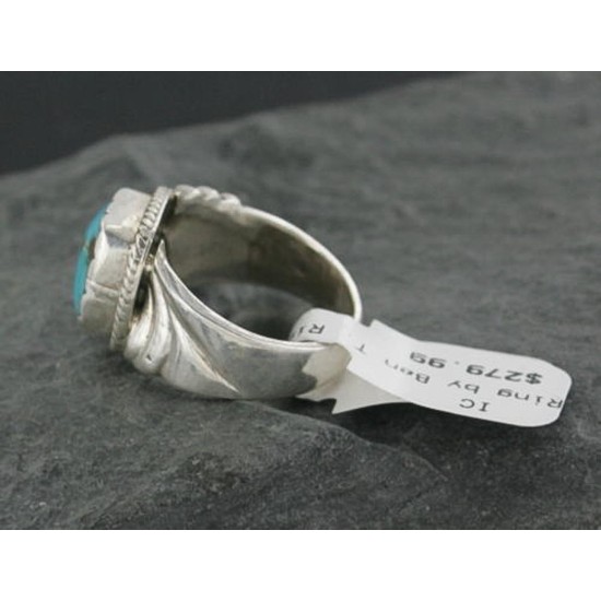 Handmade Certified Authentic Navajo .925 Sterling Silver Natural Turquoise Native American Ring  390678202219