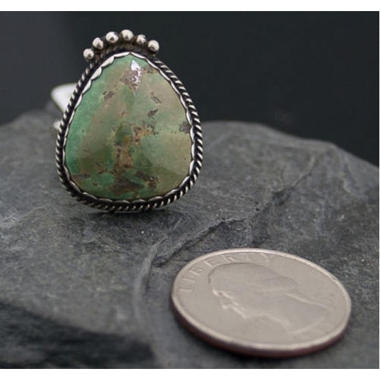 Handmade Certified Authentic Navajo .925 Sterling Silver Natural Turquoise Native American Ring  390684351098