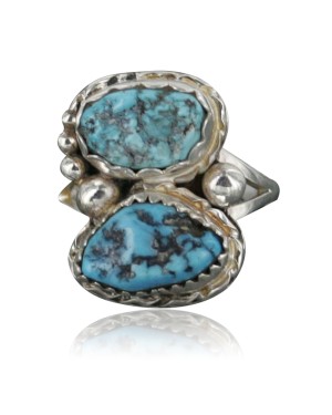 Handmade Certified Authentic Navajo .925 Sterling Silver Natural Turquoise Native American Ring  390719058360