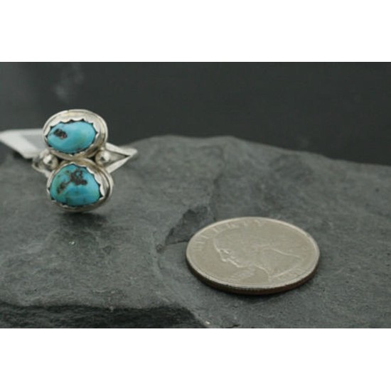 Handmade Certified Authentic Navajo .925 Sterling Silver Natural Turquoise Native American Ring  390735954686