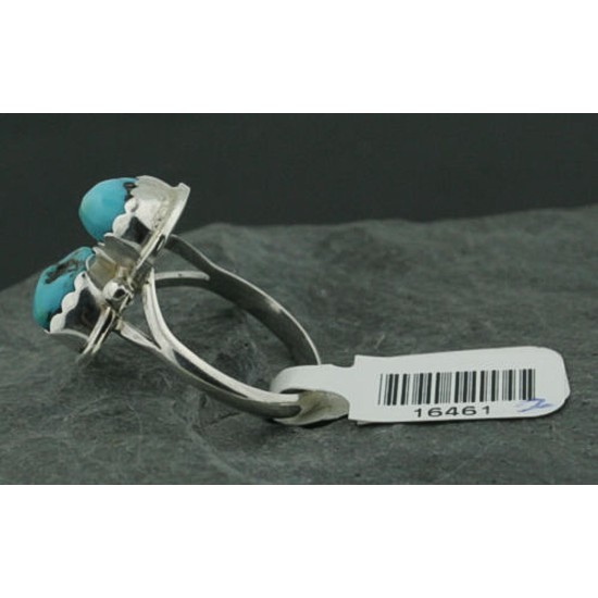 Handmade Certified Authentic Navajo .925 Sterling Silver Natural Turquoise Native American Ring  390735954686
