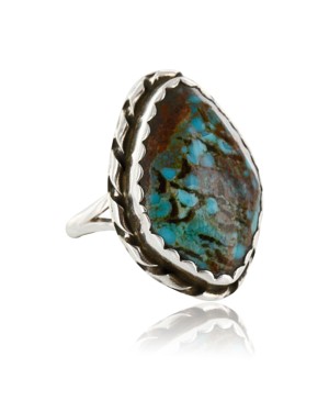 Handmade Certified Authentic Navajo .925 Sterling Silver Natural Turquoise Native American Ring  390751303962