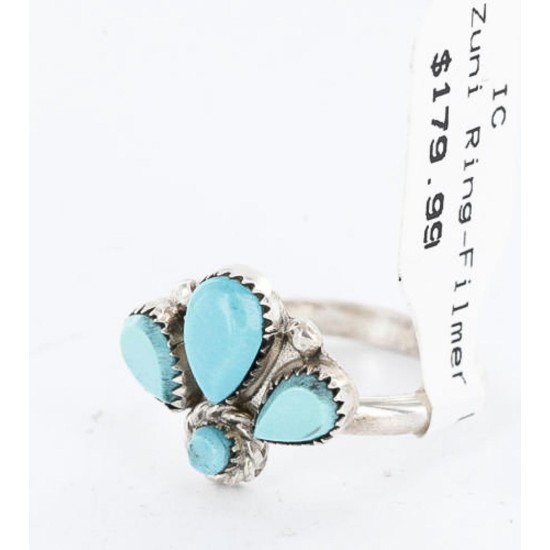 Handmade Certified Authentic Navajo .925 Sterling Silver Natural Turquoise Native American Ring  390792648012