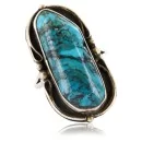 Handmade Navajo .925 Sterling Silver Natural Turquoise Native American Ring 390804330539