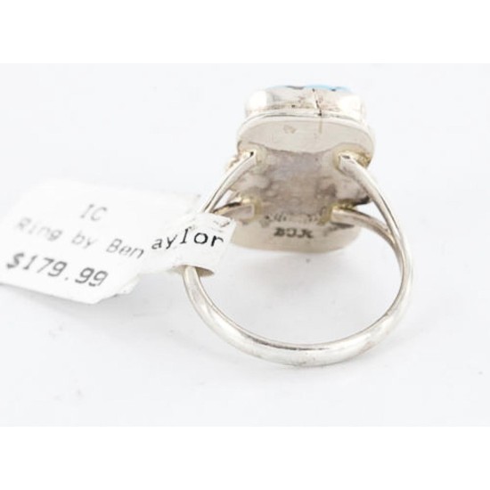 Handmade Certified Authentic Navajo .925 Sterling Silver Natural Turquoise Native American Ring  390844158382