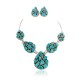 Handmade Certified Authentic Navajo .925 Sterling Silver Natural Turquoise Set Native American Necklace Earrings 15783-17903