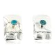 Handmade Navajo .925 Sterling Silver Natural Turquoise Stud Earrings 17139-3 Handmade Navajo .925 Sterling Silver Natural Turquoise Stud Earrings 17139-3