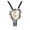 Handmade Certified Authentic Navajo .925 Sterling Silver Natural White Buffalo Native American Bolo Tie  24407-3