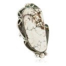 Handmade Certified Authentic Navajo Silver White Buffalo Native American Ring  17023-2
