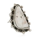 Handmade Certified Authentic Navajo Silver White Buffalo Native American Ring 17023-20