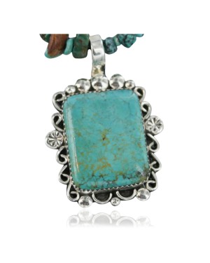 Handmade Certified Authentic Navajo .925 Sterling Silver NaturalONE Mountain Turquoise Native American Necklace 370911843682