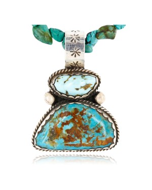 Handmade Certified Authentic Navajo .925 Sterling Silver NaturalONE Mountain Turquoise Native American Necklace 390764939668