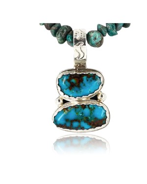 Handmade Certified Authentic Navajo .925 Sterling Silver NaturalONE Mountain Turquoise Native American Necklace 390823927361