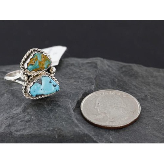 Handmade Certified Authentic Navajo .925 Sterling Silver NaturalONE Mountain Turquoise Native American Ring  370976764122