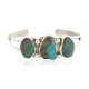 Handmade Certified Authentic Navajo .925 Sterling Silver Nuggets Natural Turquoise Native American Bracelet 1302