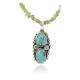 Handmade Certified Authentic Navajo .925 Sterling Silver Peridot and Turquoise Native American Necklace & Pendant 390795467394