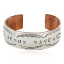 Handmade Navajo .925 Sterling Silver Pure Copper Native American Bracelet 12872