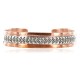 Handmade Certified Authentic Navajo .925 Sterling Silver Pure Copper Native American Bracelet 12902-2