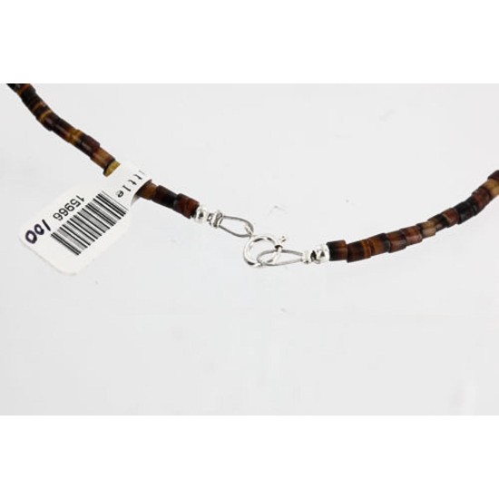 HANDMADE Certified Authentic Navajo .925 Sterling Silver PURPLE Spiny and Turquoise Native American Necklace 371102813002