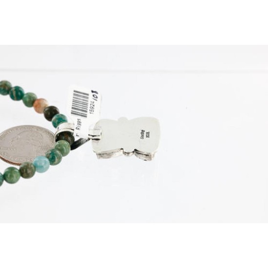HANDMADE Certified Authentic Navajo .925 Sterling Silver PURPLE Spiny and Turquoise Native American Necklace 371102813002
