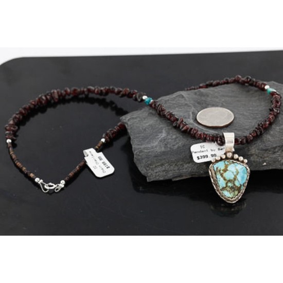 Handmade Certified Authentic Navajo .925 Sterling Silver Rough Turquoise Native American Necklace 390747411013