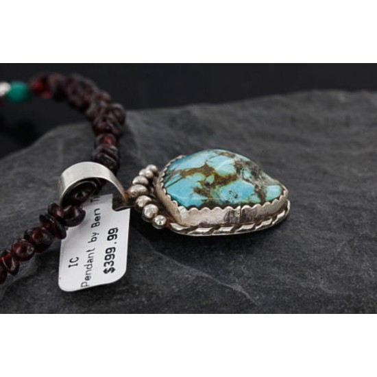 Handmade Certified Authentic Navajo .925 Sterling Silver Rough Turquoise Native American Necklace 390747411013