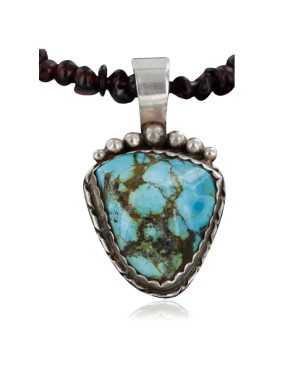 Handmade Certified Authentic Navajo .925 Sterling Silver Rough Turquoise Native American Necklace 390747411013