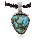Handmade Certified Authentic Navajo .925 Sterling Silver Rough Turquoise Native American Necklace 390747411013